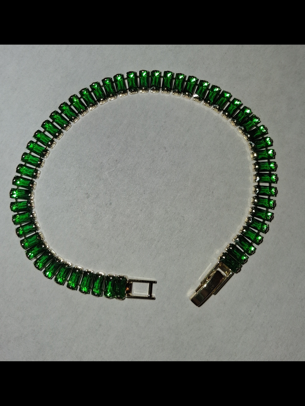 Gold Emerald Tennis Bracelet